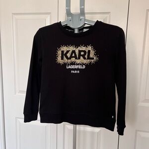 Karl Lagerfeld Black Sweatshirt with Gold Logo Dots